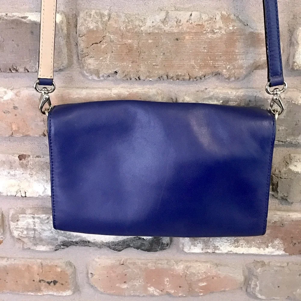 KATE SPADE Women’s Small Cobalt Blue Leather Crossbody Bag